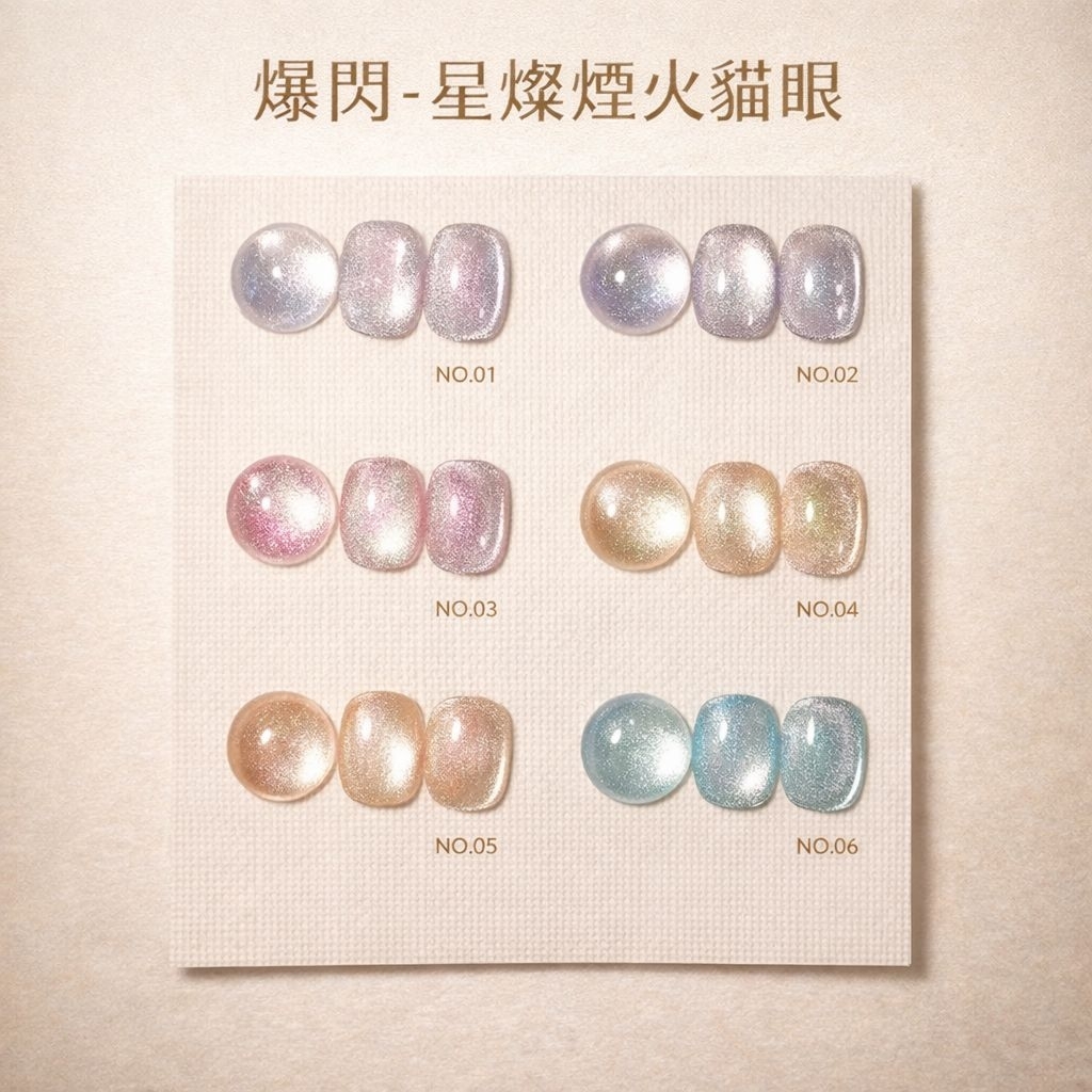 花日季 星燦煙火 美甲 甲油膠 新款美甲玻璃珠貓眼指甲油膠網紅熱薦流行顯白色美甲店專用12ml