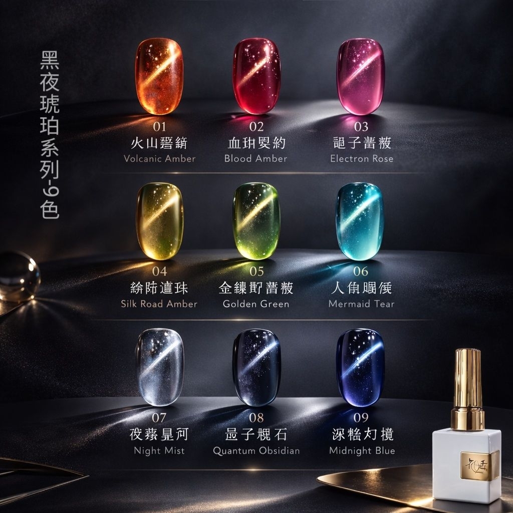 花日季 星夜琥珀幻境貓眼9色系列 貓眼膠指甲油膠美甲店專用12m