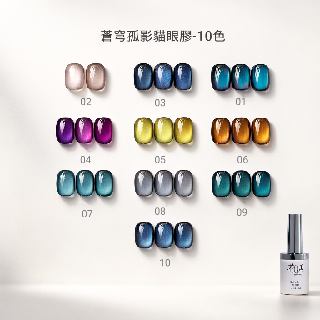 花日季貓眼膠 9D貓眼膠 磁石貓眼膠 蒼穹孤影 美甲店專美甲貓眼膠 美甲甲油膠 玻璃珠貓眼膠